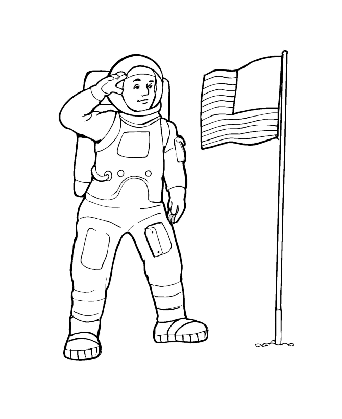 Plansa de colorat cu Astronaut 17 9